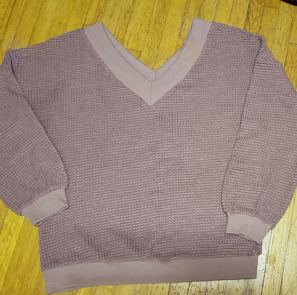Waffle knit sweater